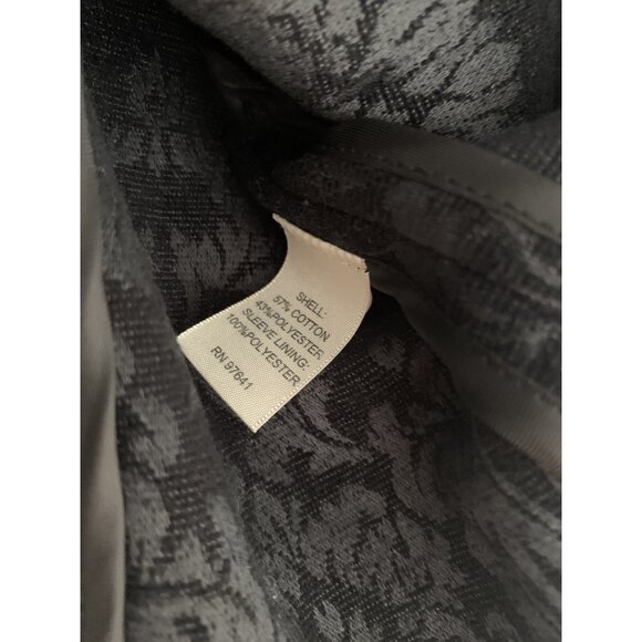 J Jill Floral Velvet Embossed Jacquard Button Up Blazer Black Size 20 - Picture 8 of 11